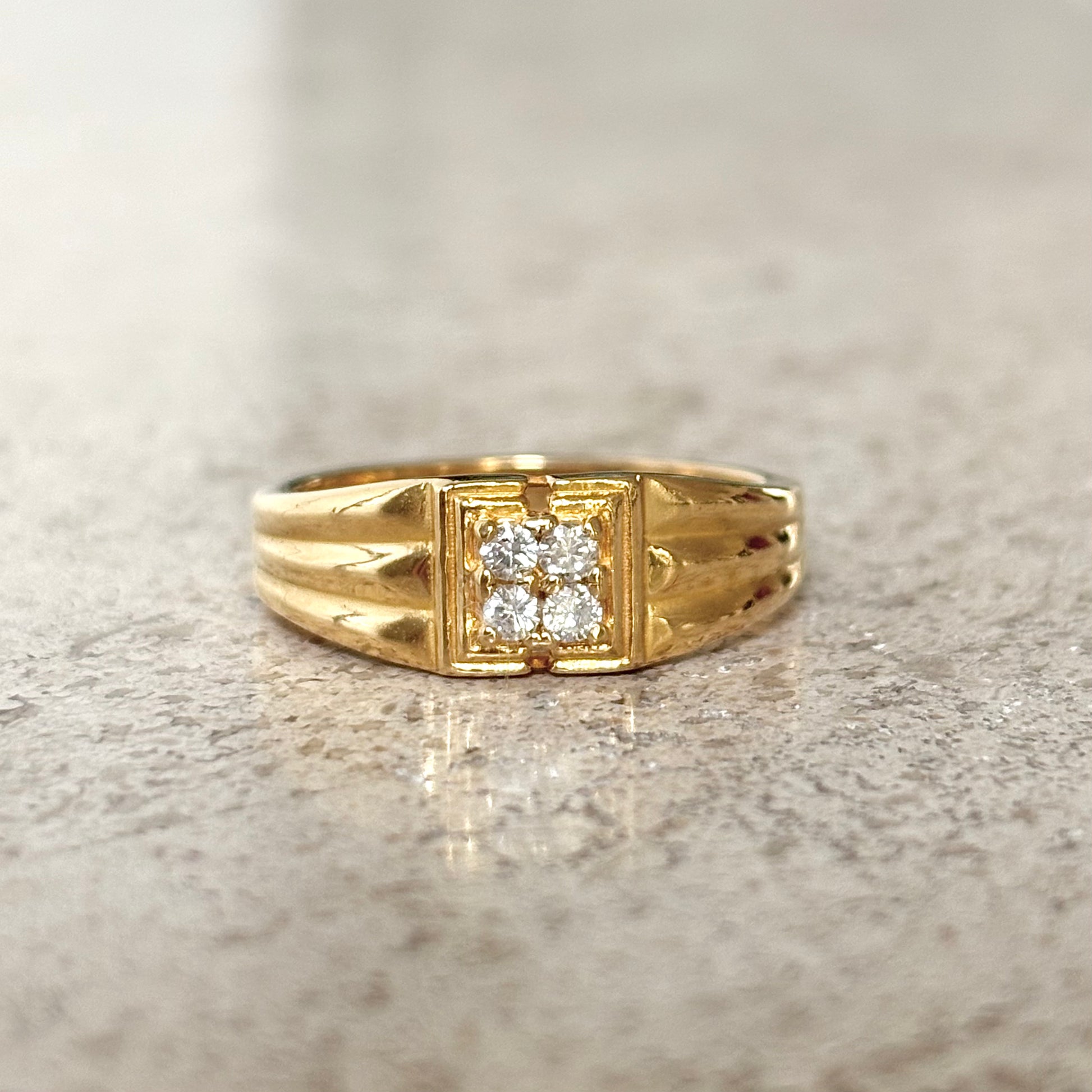 Bague Jonc - Or Jaune 916 & Diamants
