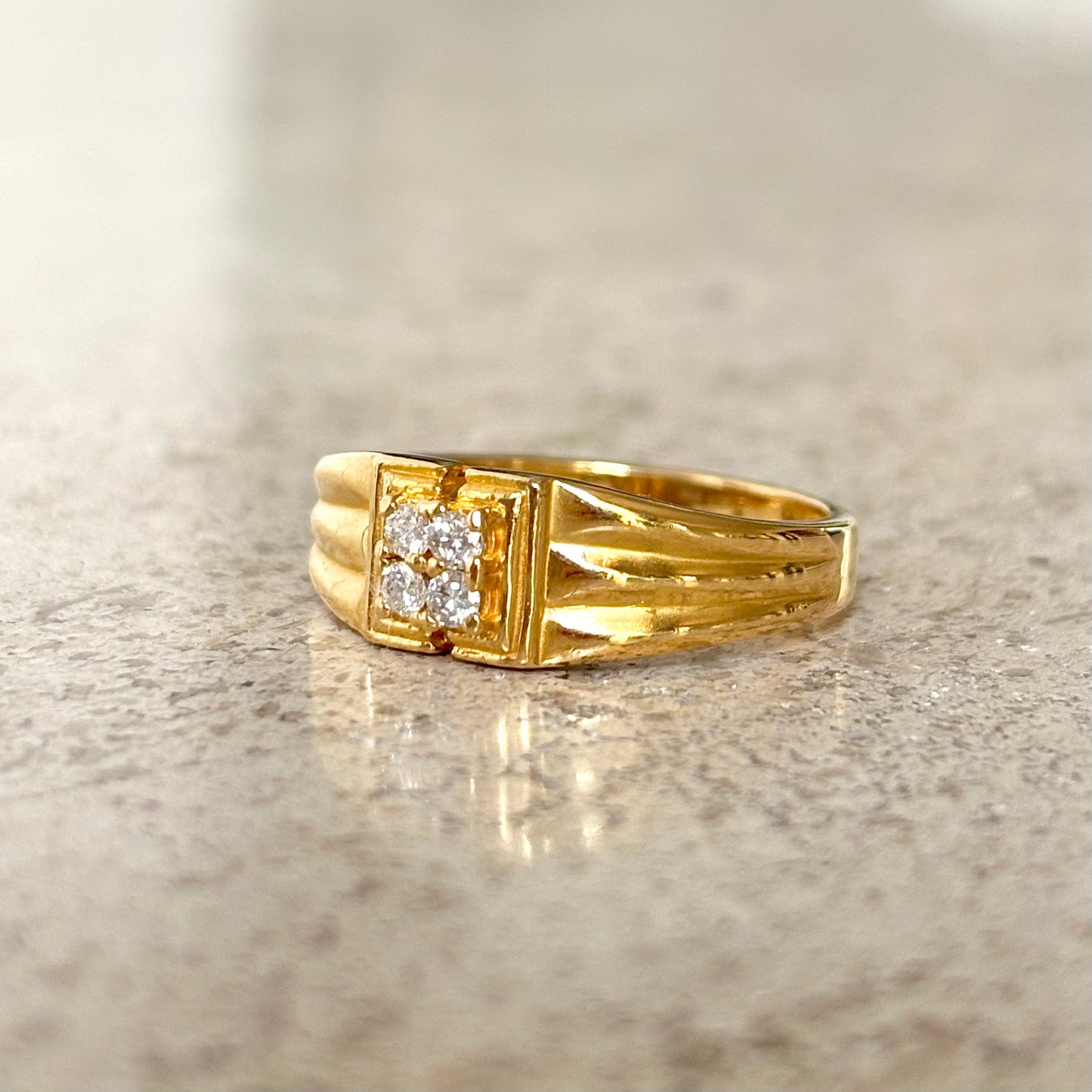 Bague Jonc - Or Jaune 916 & Diamants