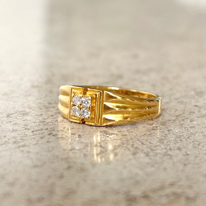 Bague Jonc - Or Jaune 916 & Diamants