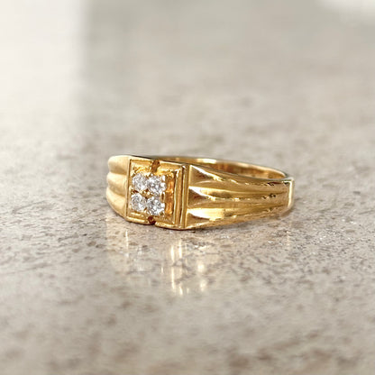 Bague Jonc - Or Jaune 916 & Diamants