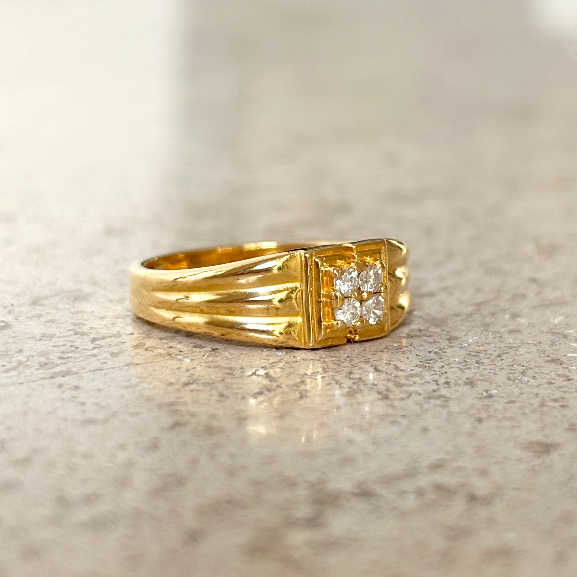 Bague Jonc - Or Jaune 916 & Diamants