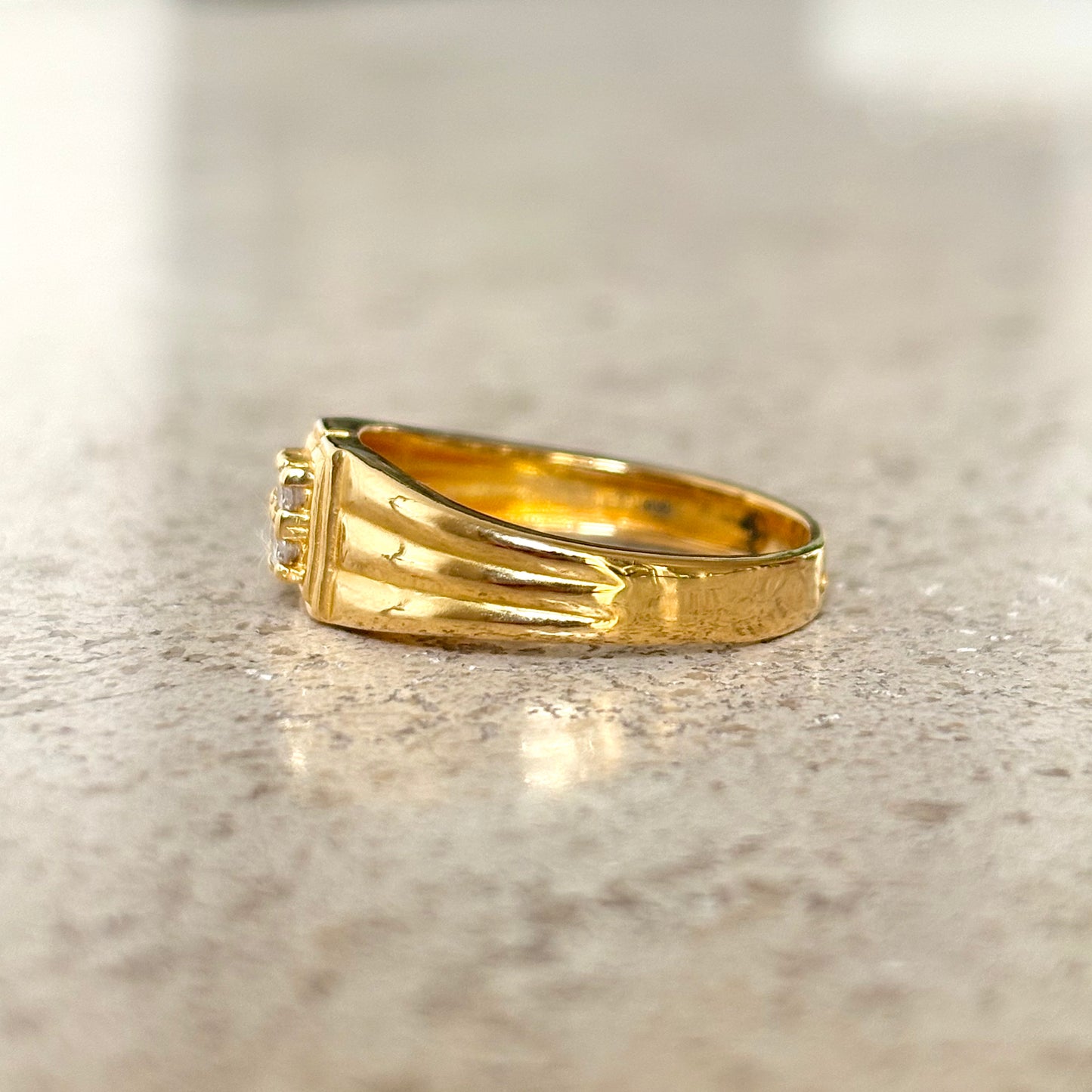 Bague Jonc - Or Jaune 916 & Diamants