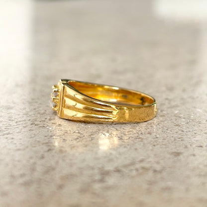 Bague Jonc - Or Jaune 916 & Diamants