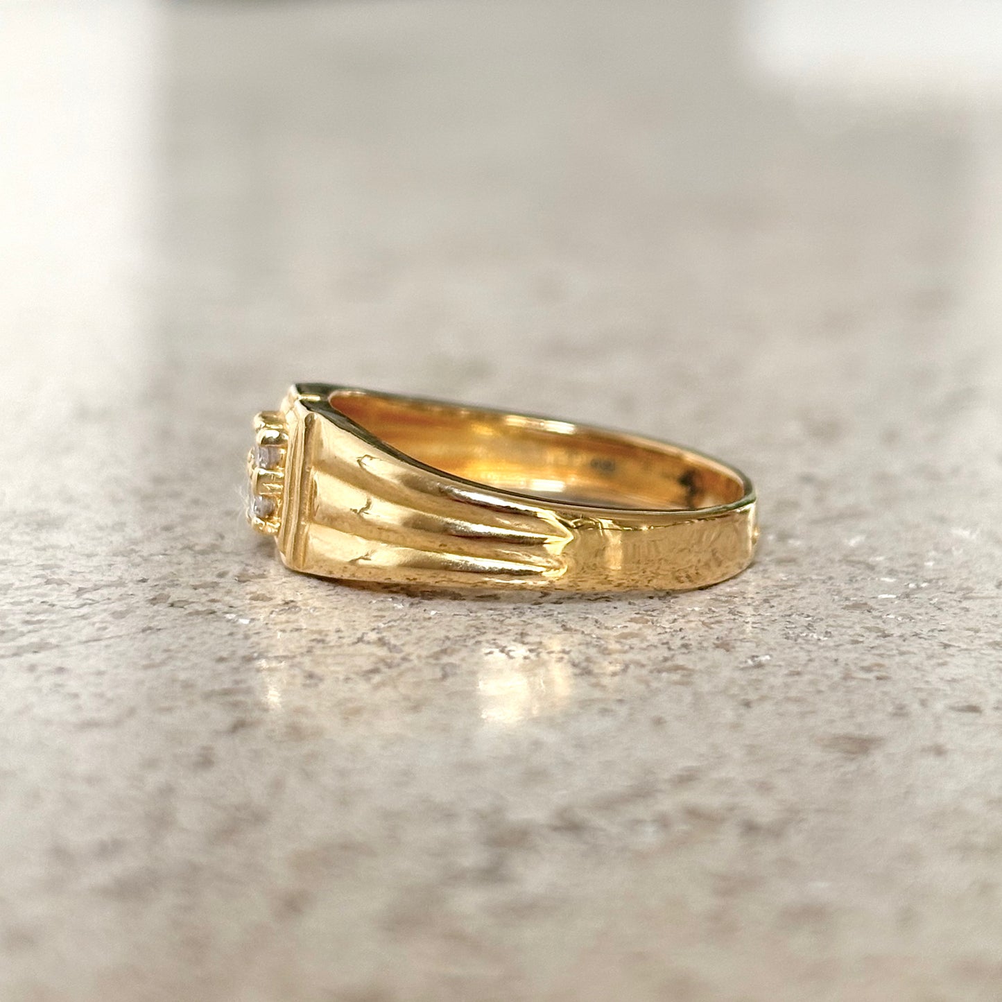 Bague Jonc - Or Jaune 916 & Diamants