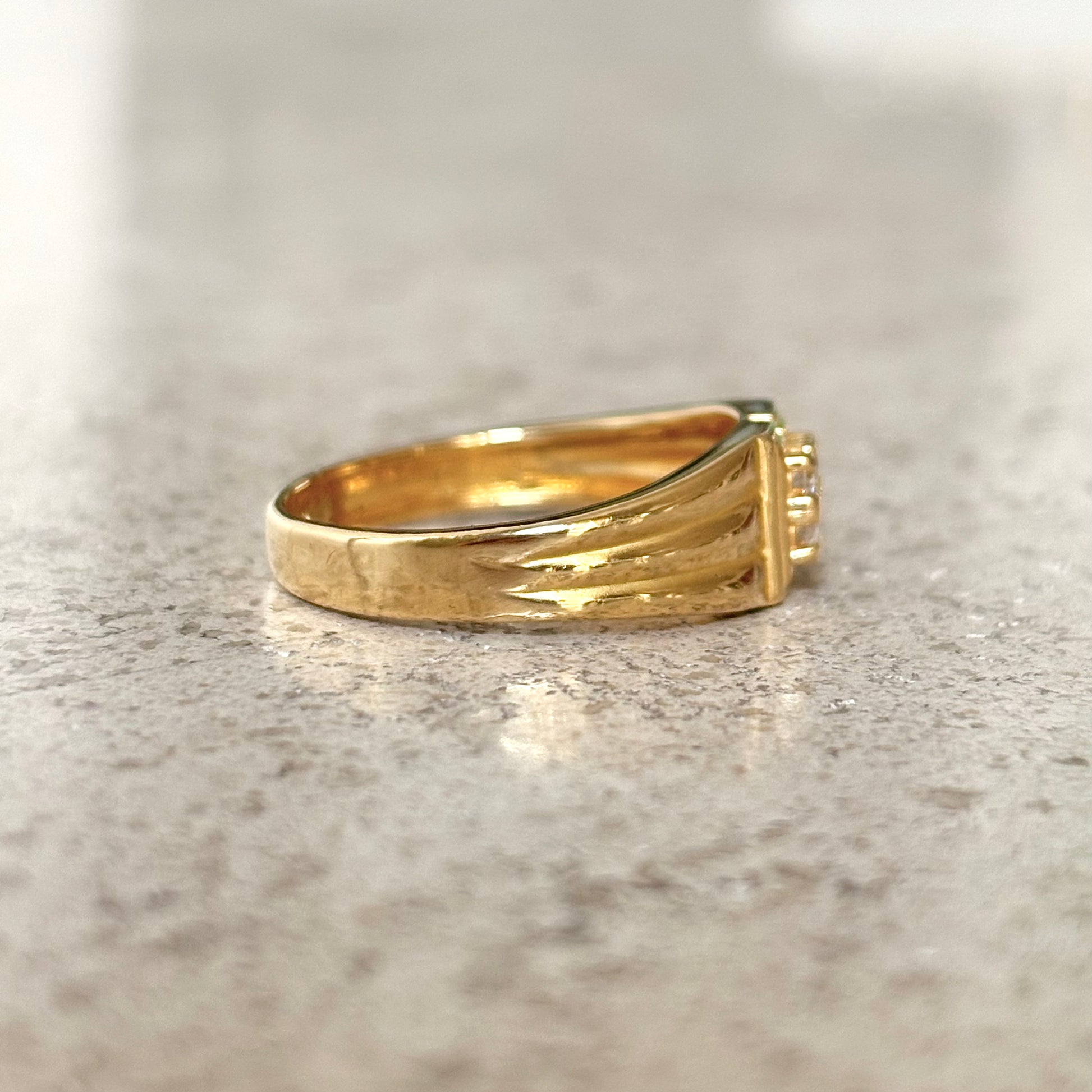 Bague Jonc - Or Jaune 916 & Diamants