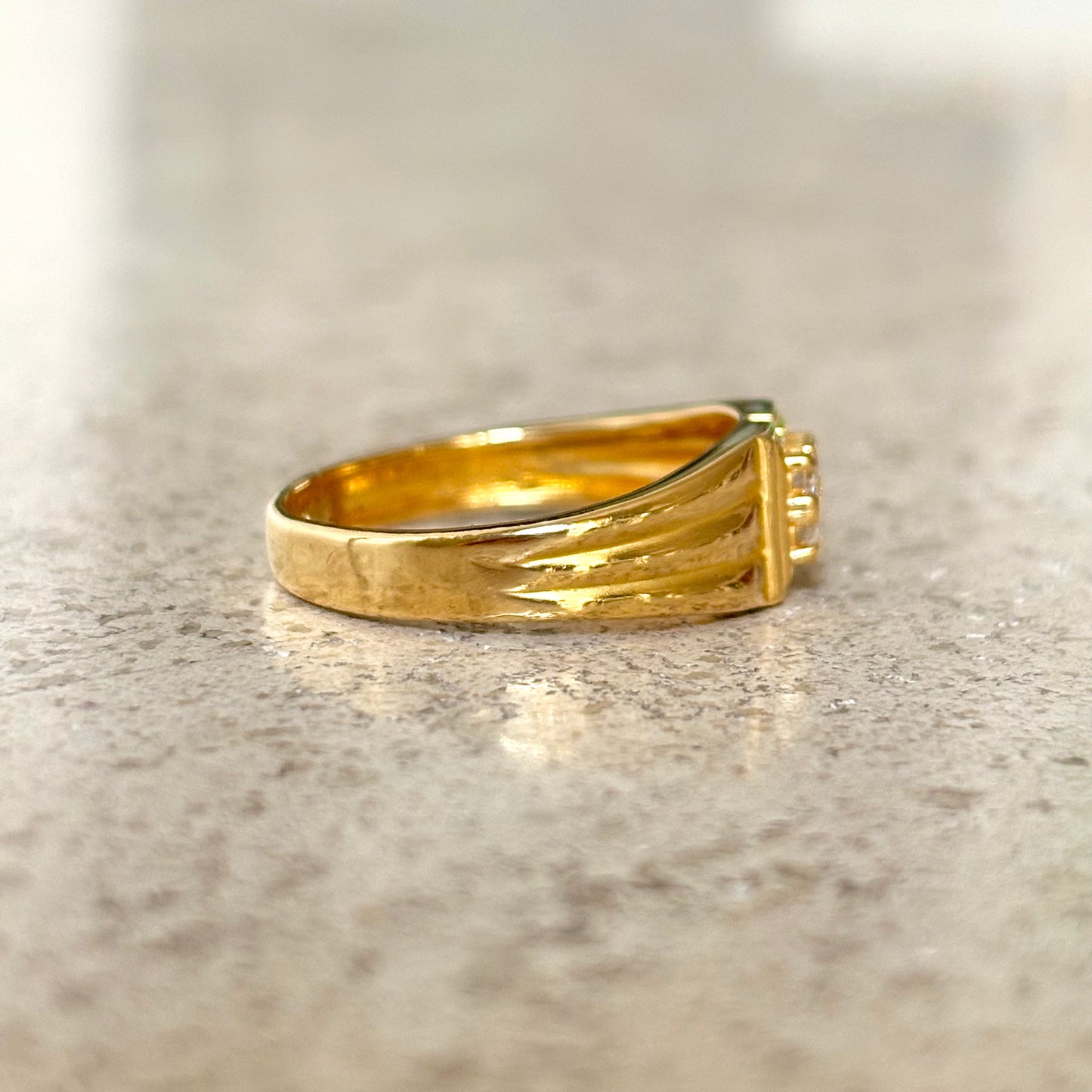 Bague Jonc - Or Jaune 916 & Diamants