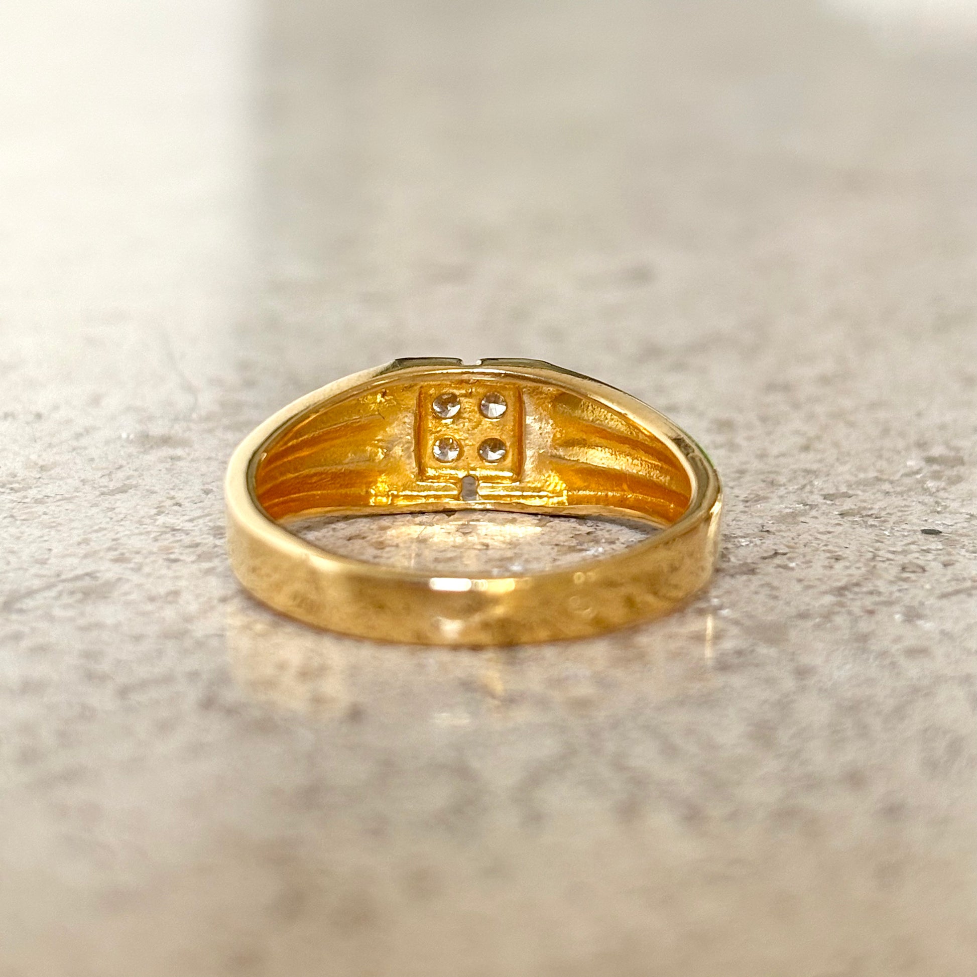 Bague Jonc - Or Jaune 916 & Diamants