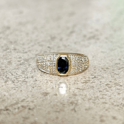 Bague Jonc - Or Jaune 750 & Saphir