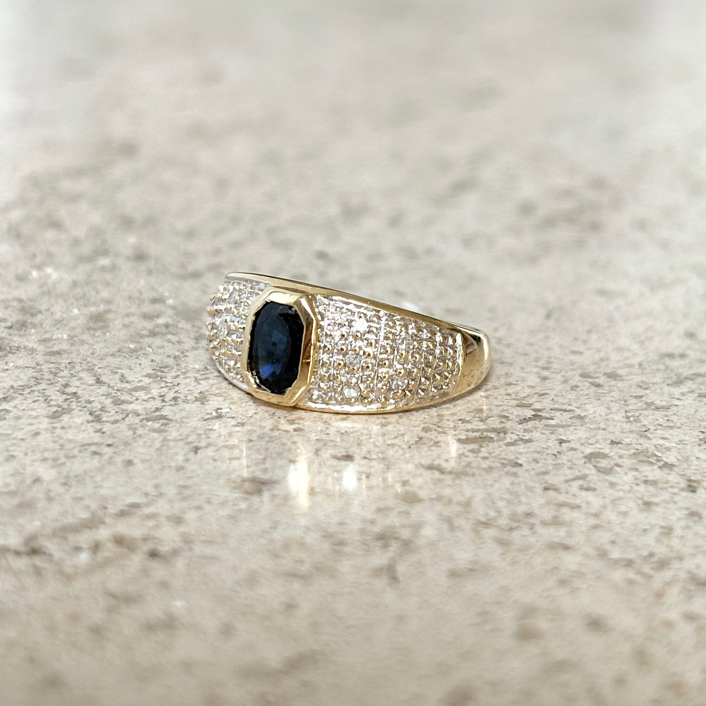 Bague Jonc - Or Jaune 750 & Saphir