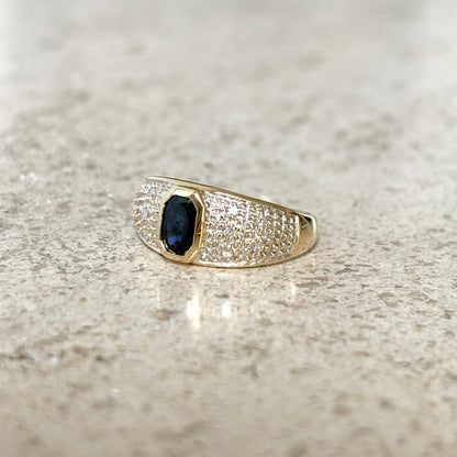 Bague Jonc - Or Jaune 750 & Saphir