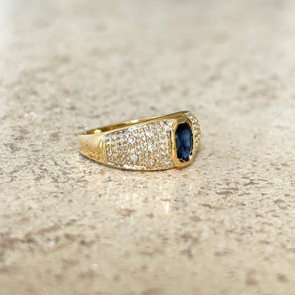 Bague Jonc - Or Jaune 750 & Saphir