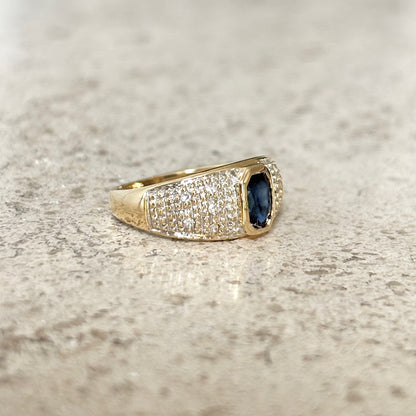 Bague Jonc - Or Jaune 750 & Saphir