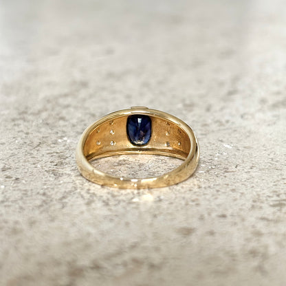 Bague Jonc - Or Jaune 750 & Saphir