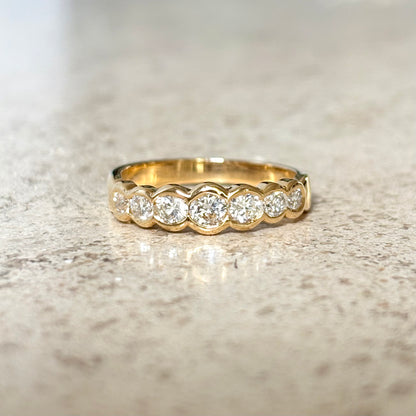 Bague Semi Alliance - Or Jaune 750 & Diamants