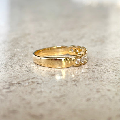 Bague Semi Alliance - Or Jaune 750 & Diamants