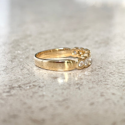 Bague Semi Alliance - Or Jaune 750 & Diamants