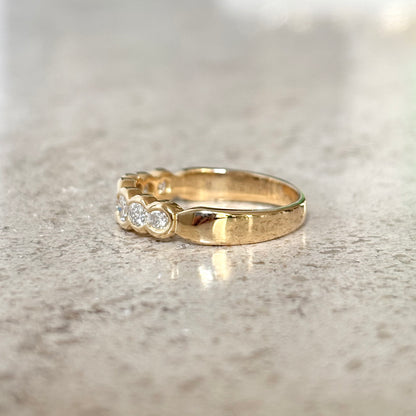 Bague Semi Alliance - Or Jaune 750 & Diamants