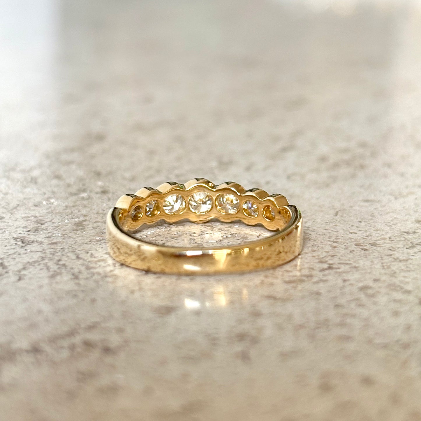 Bague Semi Alliance - Or Jaune 750 & Diamants