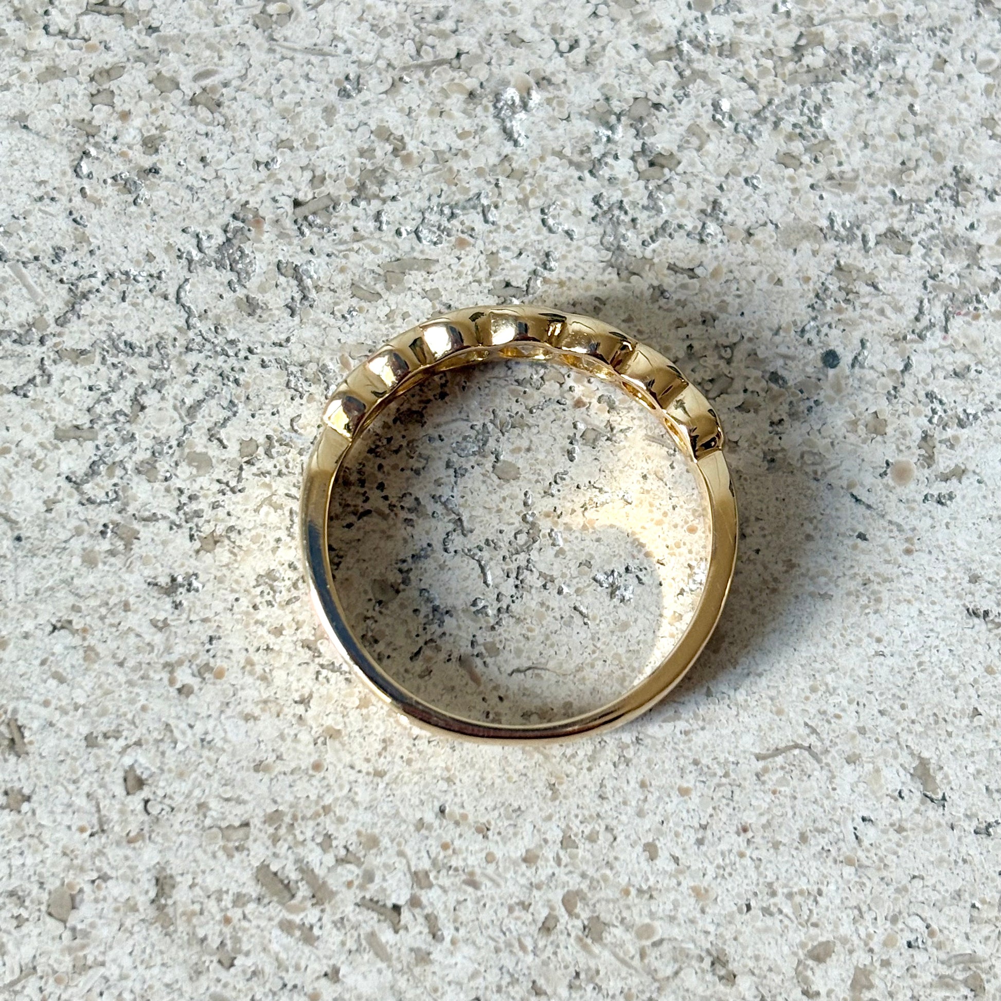 Bague Semi Alliance - Or Jaune 750 & Diamants