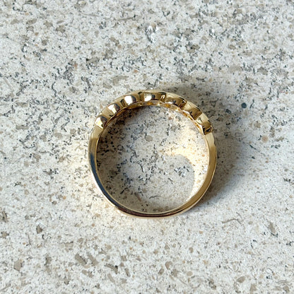 Bague Semi Alliance - Or Jaune 750 & Diamants