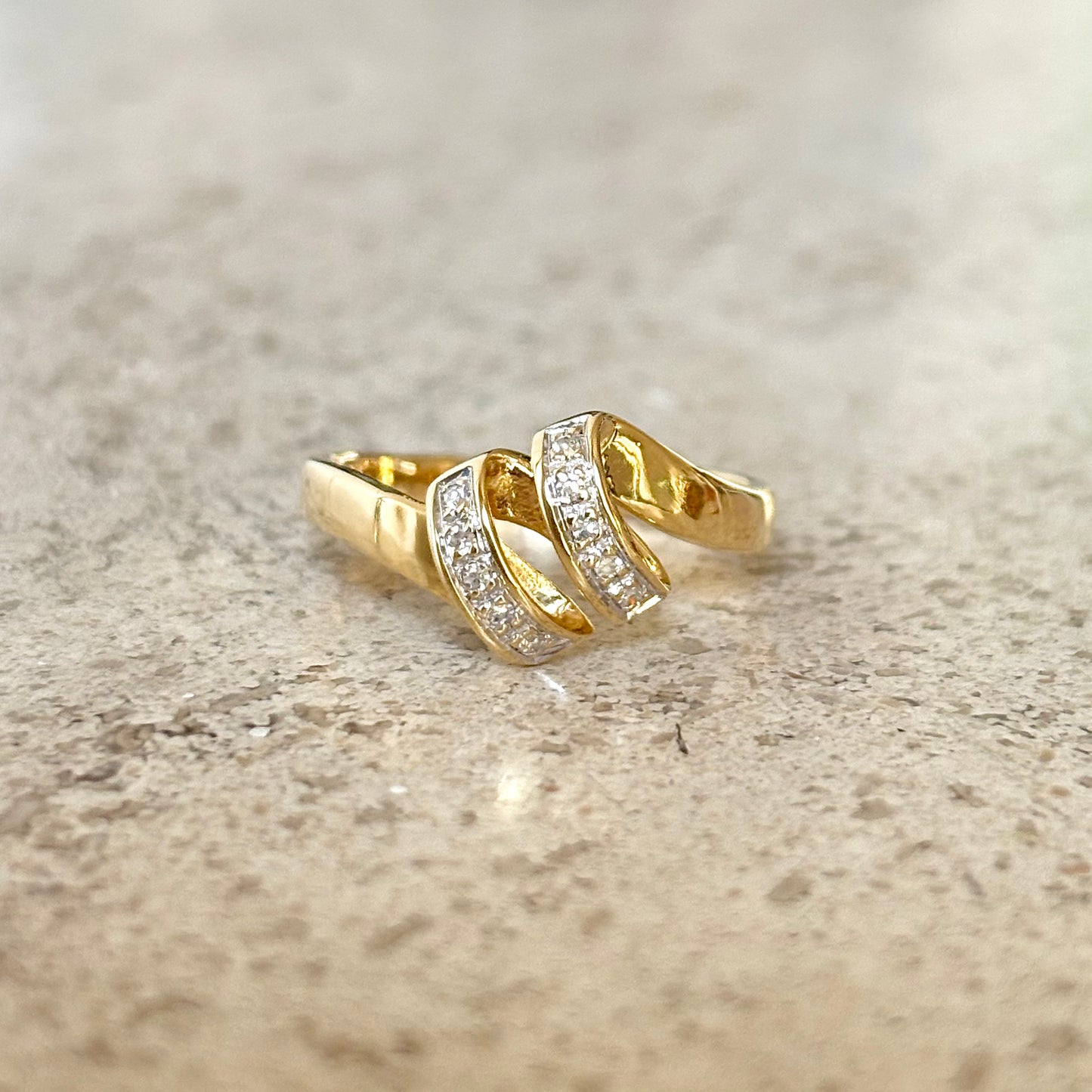 Bague Vague - Or Jaune 750 & Diamants