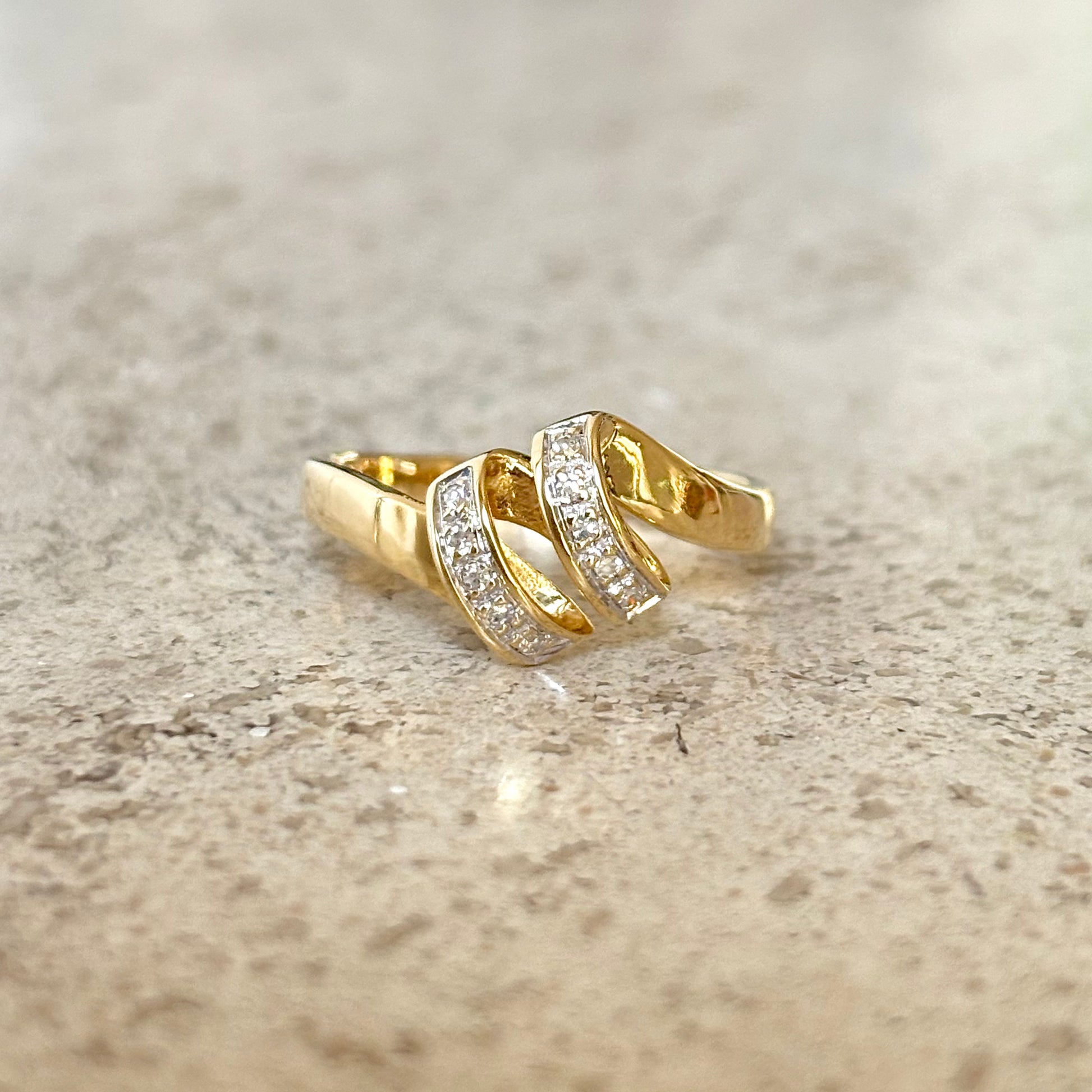 Bague Vague - Or Jaune 750 & Diamants