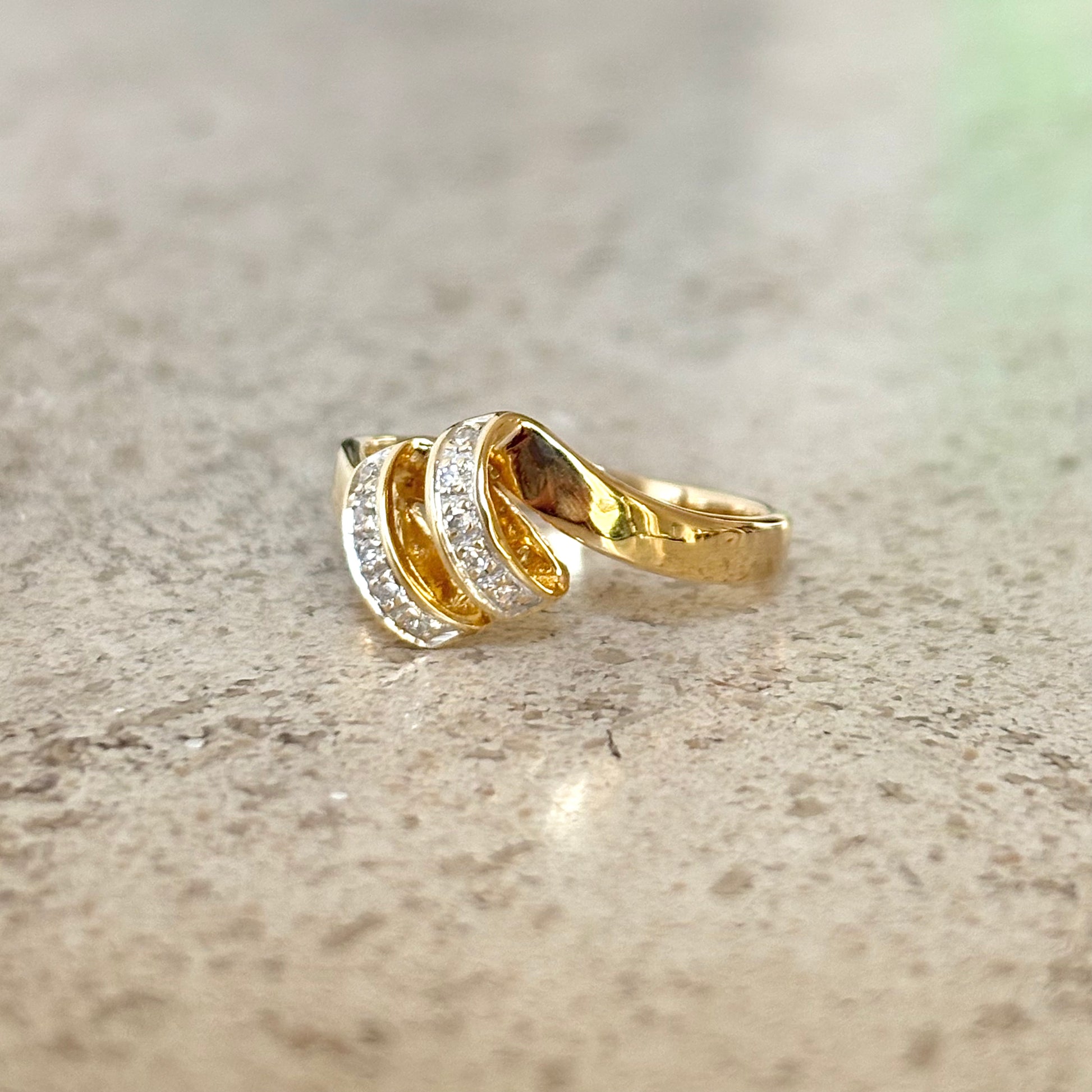 Bague Vague - Or Jaune 750 & Diamants