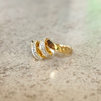 Bague Vague - Or Jaune 750 & Diamants