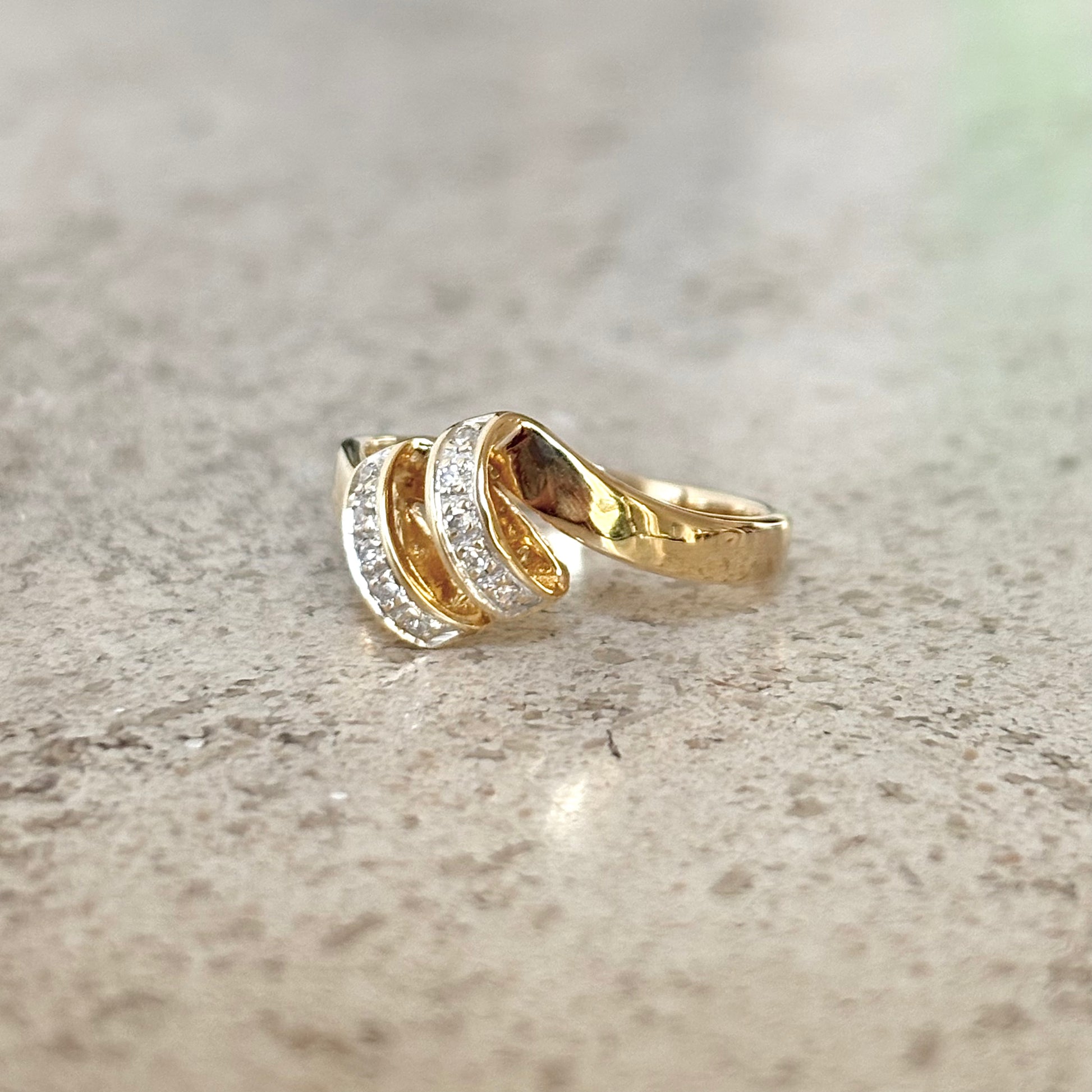 Bague Vague - Or Jaune 750 & Diamants