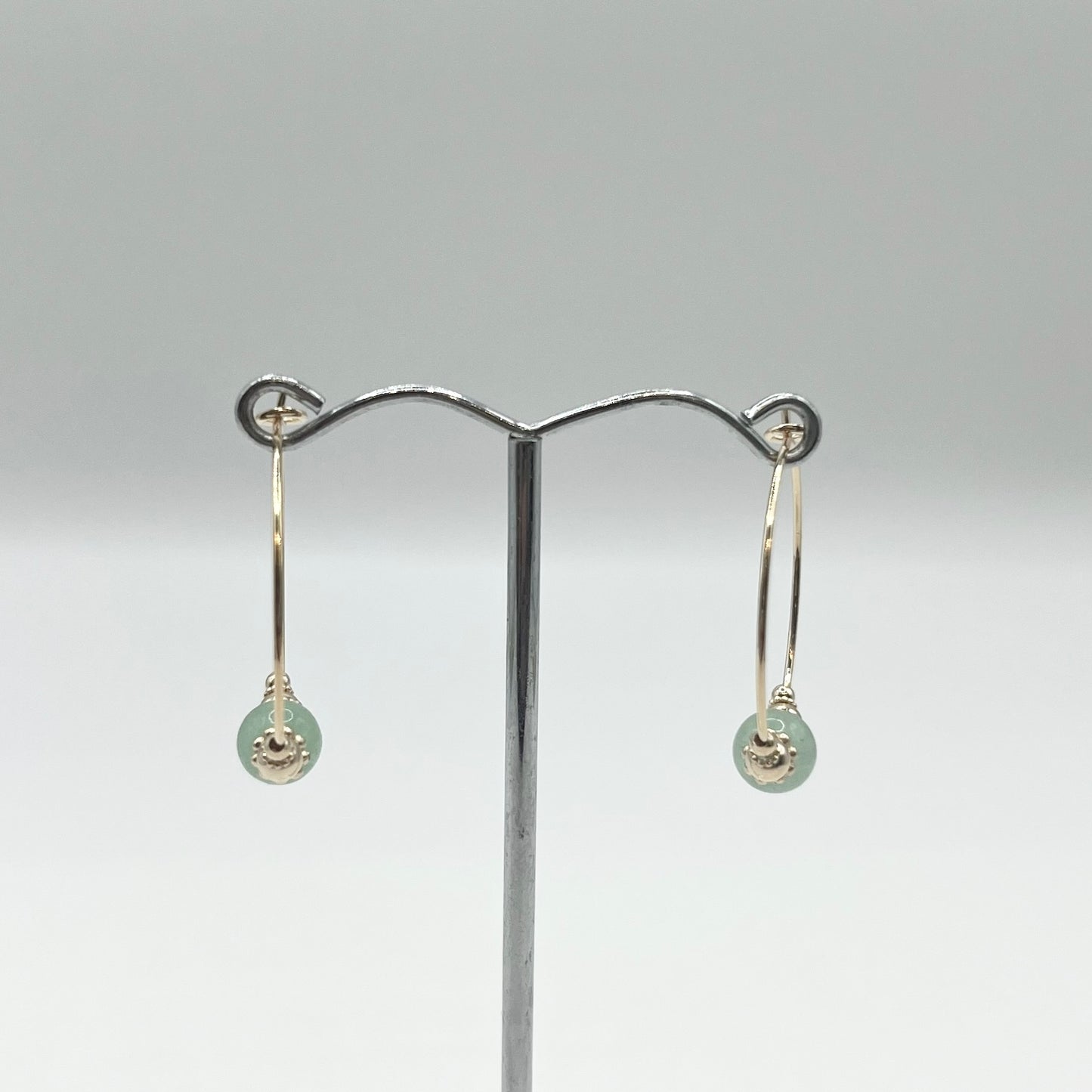 Boucles D'oreilles Zunesha - Plaqué Or 750 & Aventurine Neuf