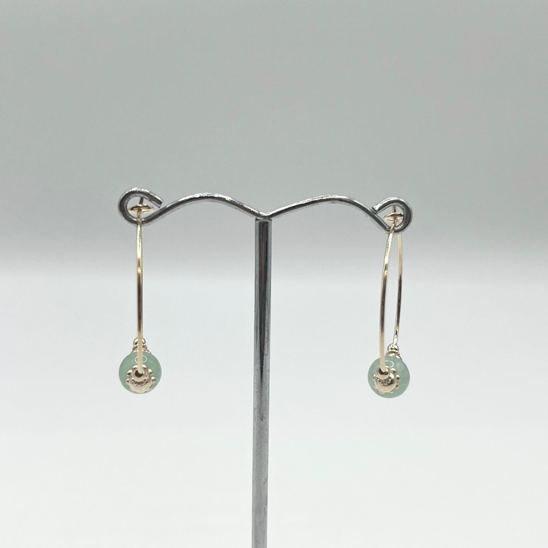 Boucles D'oreilles Zunesha - Plaqué Or 750 & Aventurine Neuf