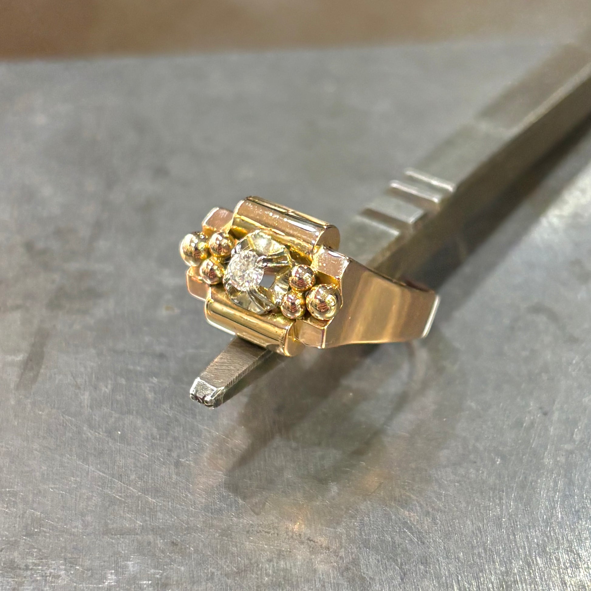 Bague Vintage Art Déco- Or Rose 750 Diamant – Fremont