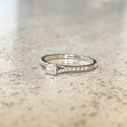 Bague Solitaire - Or Blanc 750 & Diamants