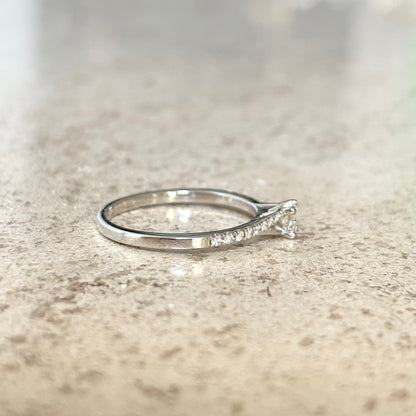 Bague Solitaire - Or Blanc 750 & Diamants