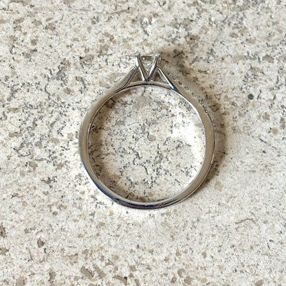 Bague Solitaire - Or Blanc 750 & Diamants