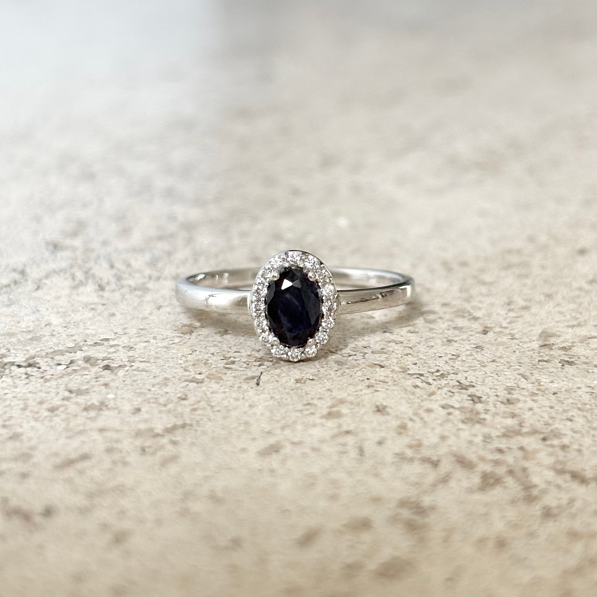 Bague Marguerite - Or Blanc 750 Saphir & Diamants