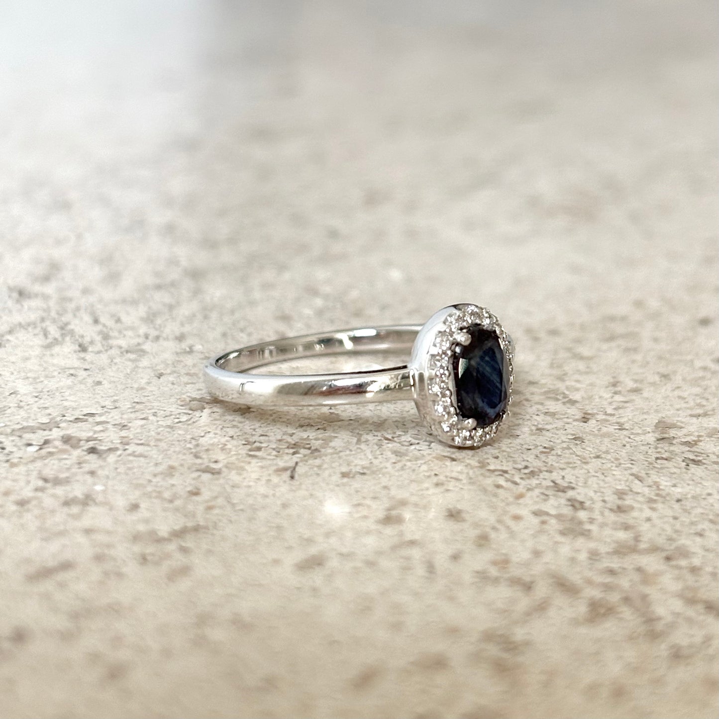 Bague Marguerite - Or Blanc 750 Saphir & Diamants