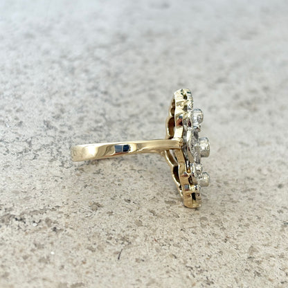 Bague Vintage Art Déco - Or Jaune 585 Saphir & Diamants