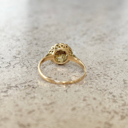 Bague Florale Vintage - Or Jaune 750 & Diamants