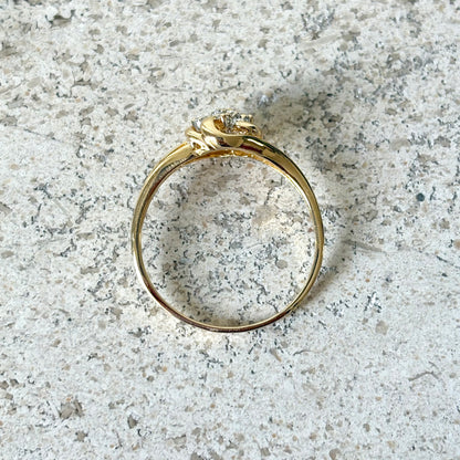 Bague Floral Vintage - Or Jaune 750 & Diamants
