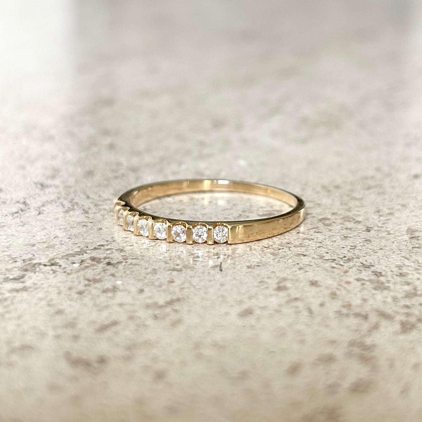 Bague Semi-Alliance - Or Jaune 750 & Diamants