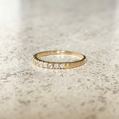 Bague Semi-Alliance - Or Jaune 750 & Diamants