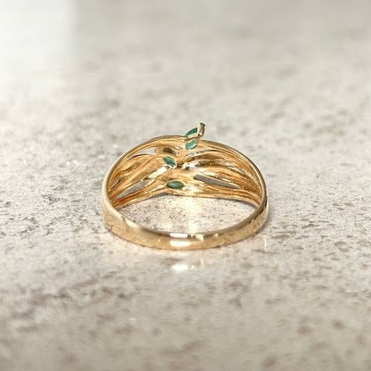 Bague Trilogie - Or Jaune 750 & Émeraudes