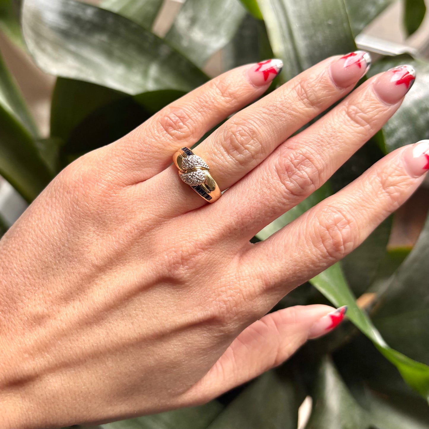 Bague Noeud - Or Jaune 750 Saphirs & Diamants