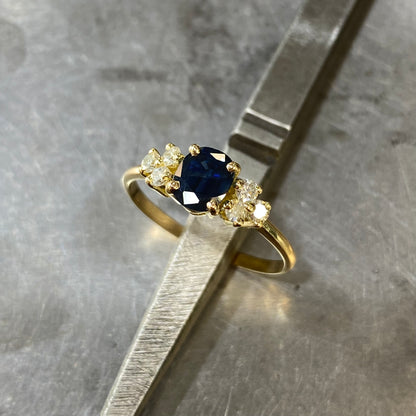 Bague Nausicaä - Or Jaune 750 Saphir & Diamants Création Fremont