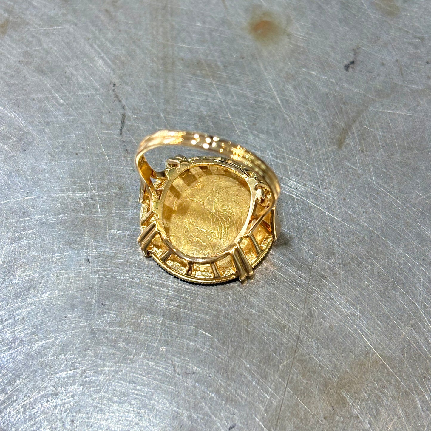 Bague Pièce - Or Jaune 750 & Pièce Or 10 Francs Marianne Coq
