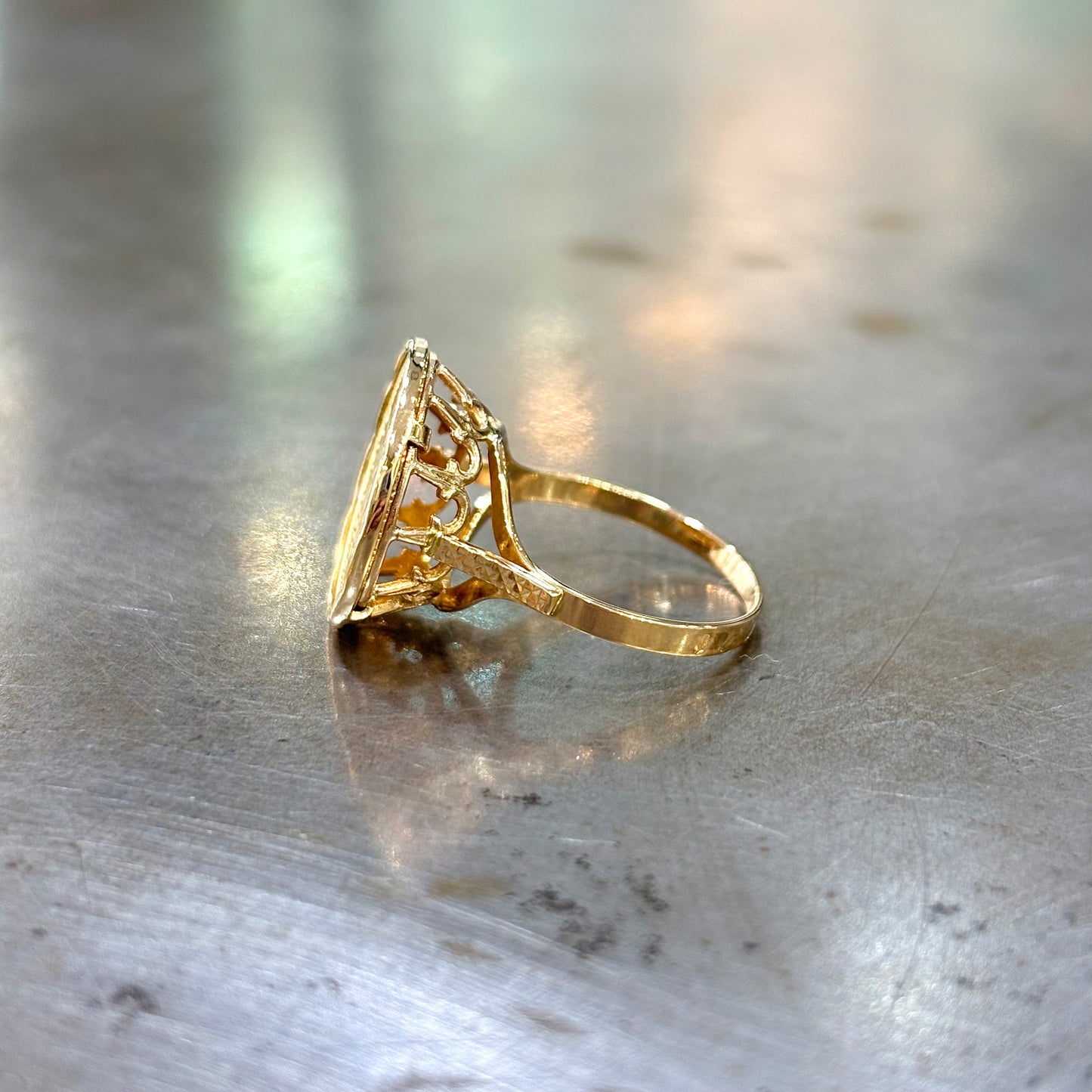 Bague Pièce - Or Jaune 750 & Pièce Or 2,5 Pesos