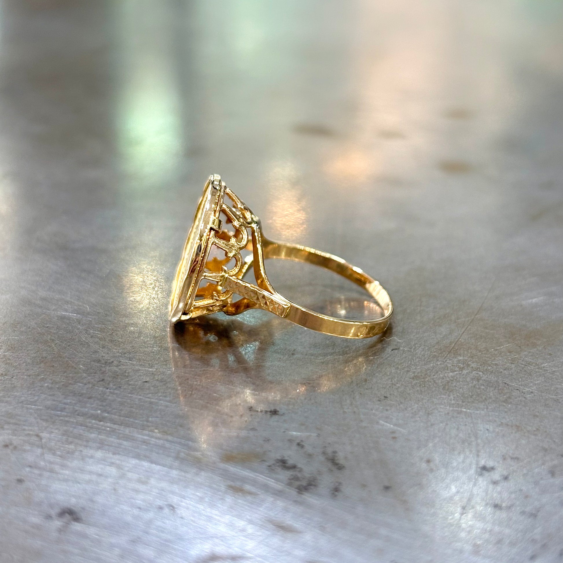Bague Pièce - Or Jaune 750 & Pièce Or 2,5 Pesos