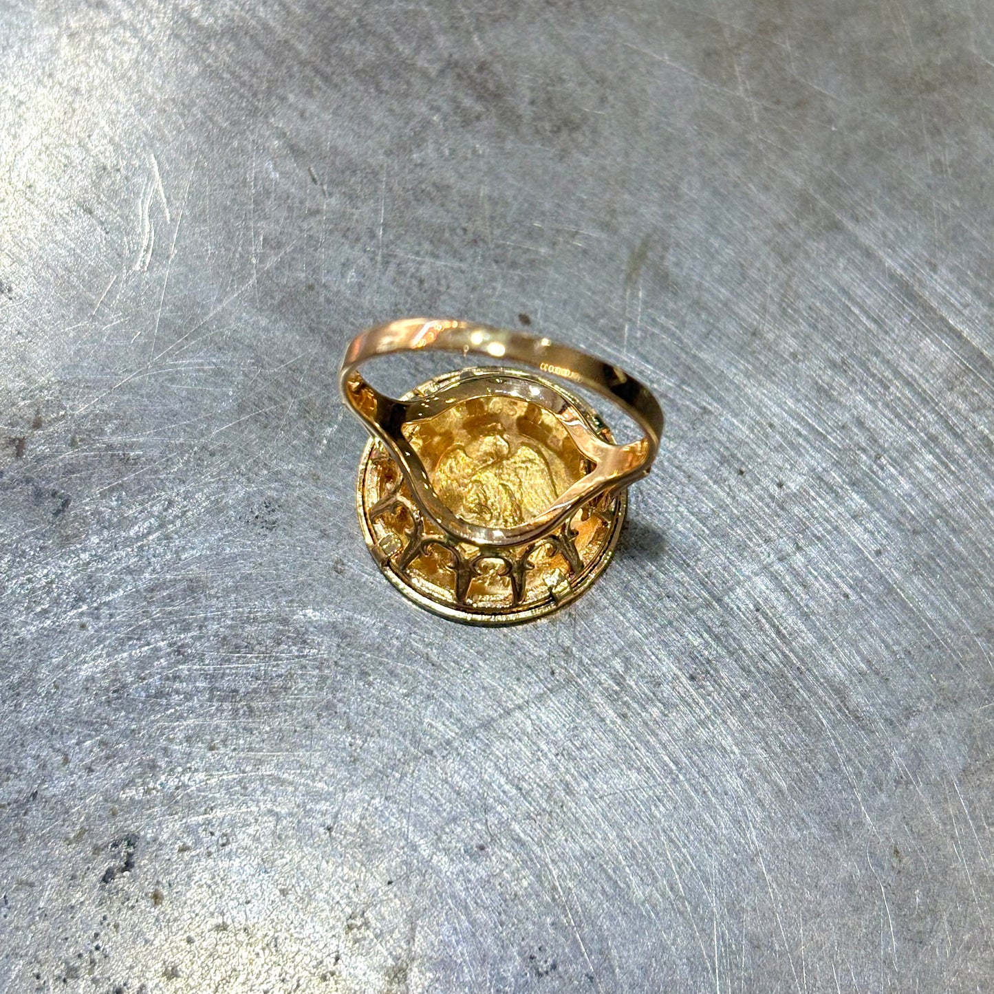 Bague Pièce - Or Jaune 750 & Pièce Or 2,5 Pesos