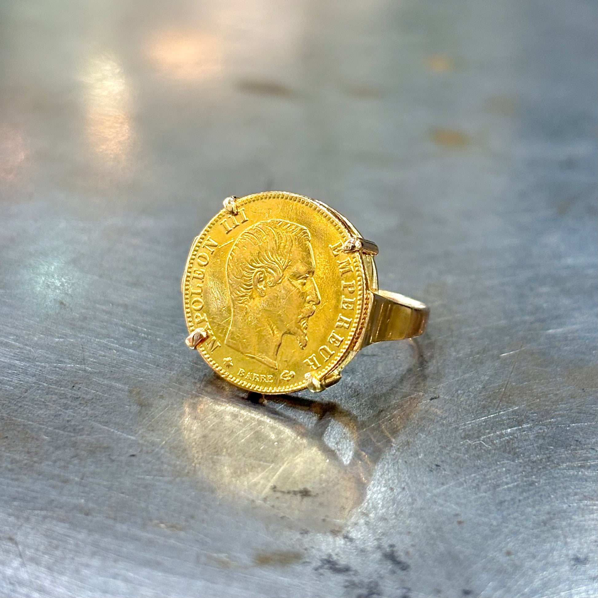 Bague Pièce - Or Jaune 750 & Pièce Or 5 Francs Napoléon